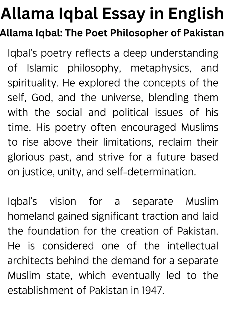 short Essay on Allama Iqbal in English with headings page 2